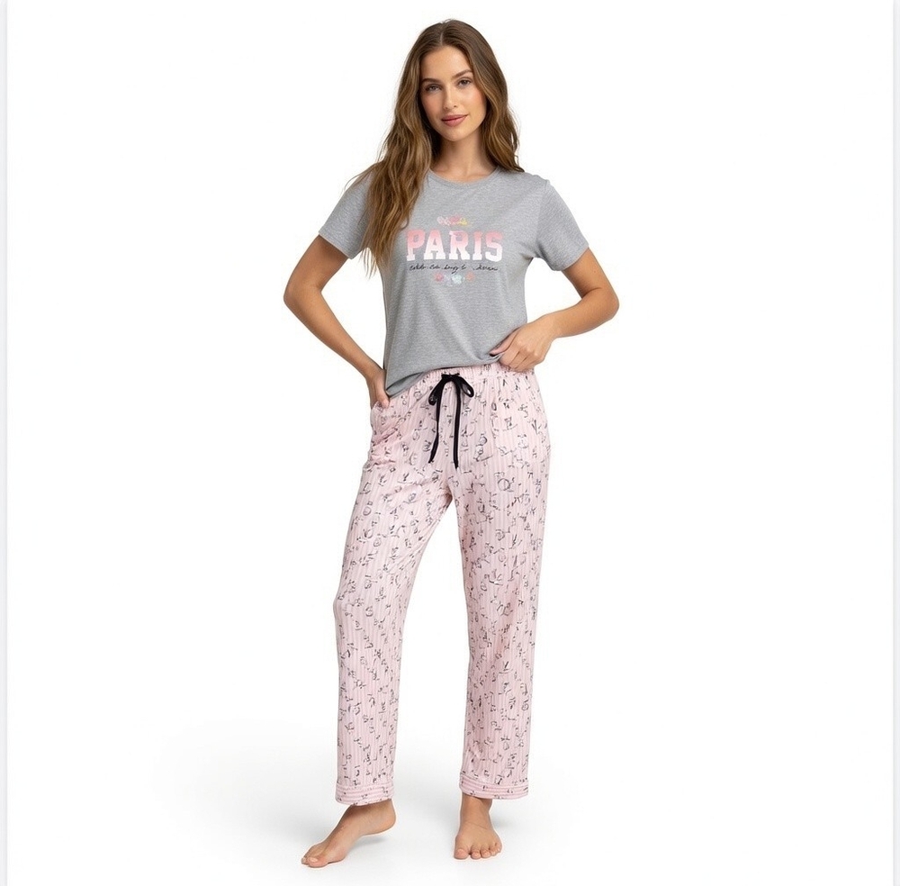 Victoria's Secret Women's World Traveler Print PJ Bottoms Size S Pink Black NWOT